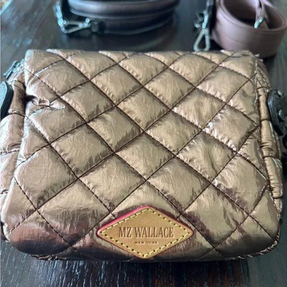 MZ Wallace Quilted Metallic Mini Crosby Crossbody Bag - Picture 3 of 6